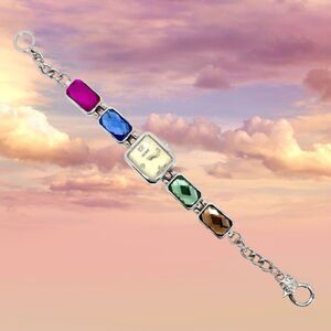 Trendz Silver Plated and Acrylic Ladies Watch Band Item #1036